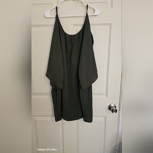 Olive green cold shoulder dress